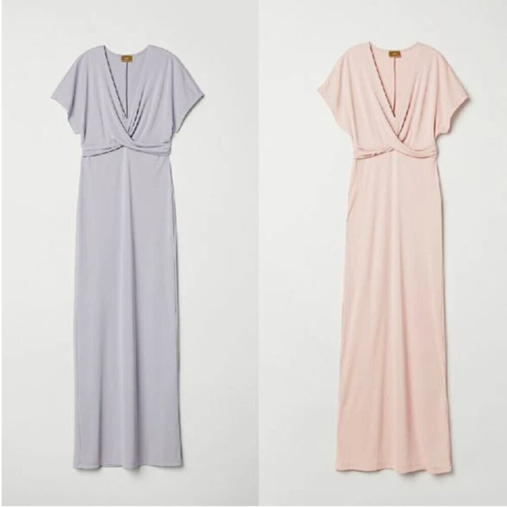 H&M Lavender Floor Length Short Sleeve Maxi Dress(Excellent Condition)Size 4 NWT - Picture 5 of 6